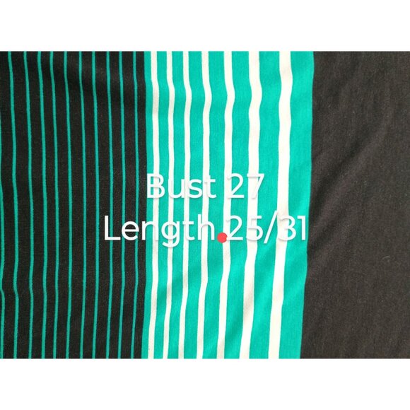 Lularoe Irma Tunic Top Black & Teal Striped S - Picture 6 of 7
